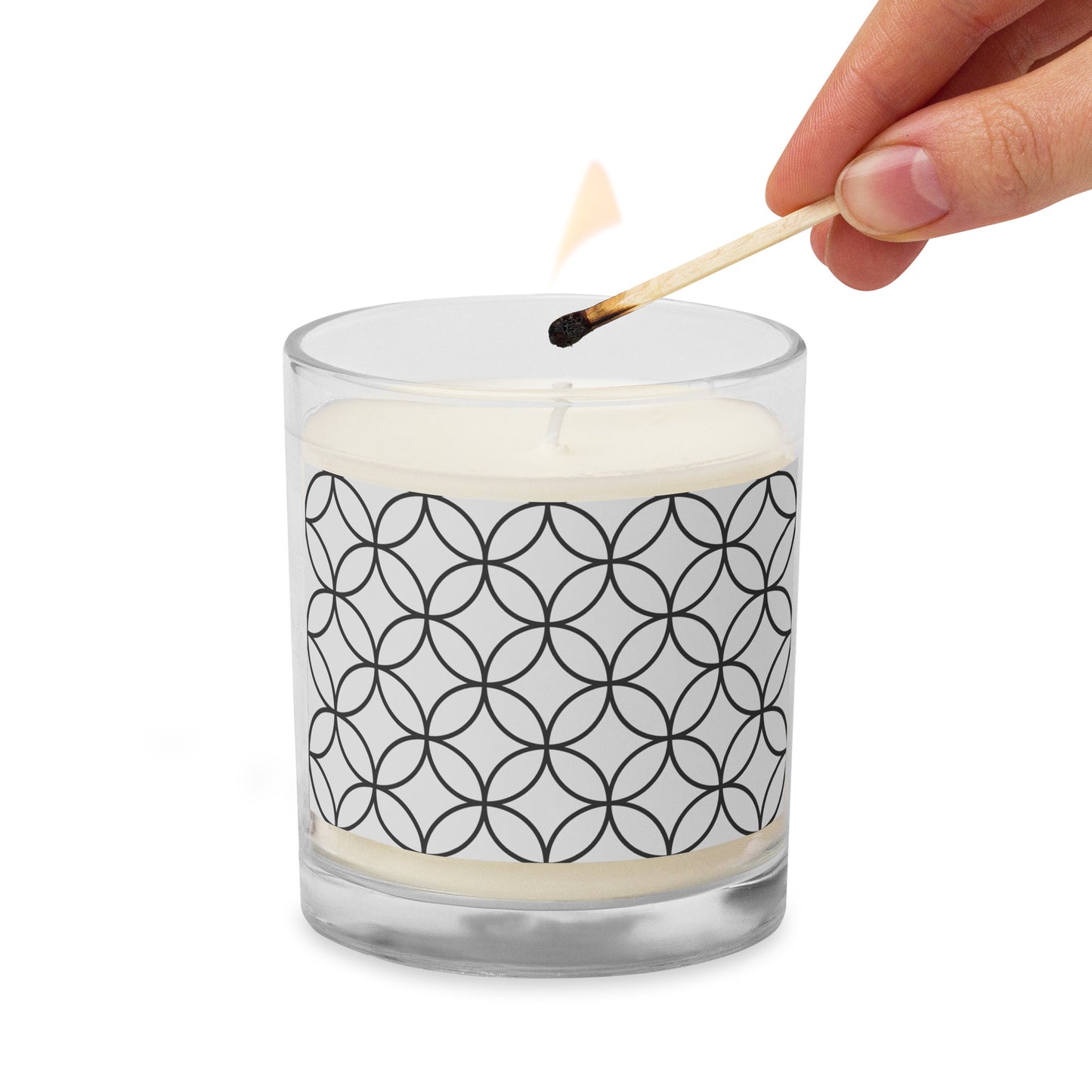 Sacred Geometry Glass jar soy wax candle