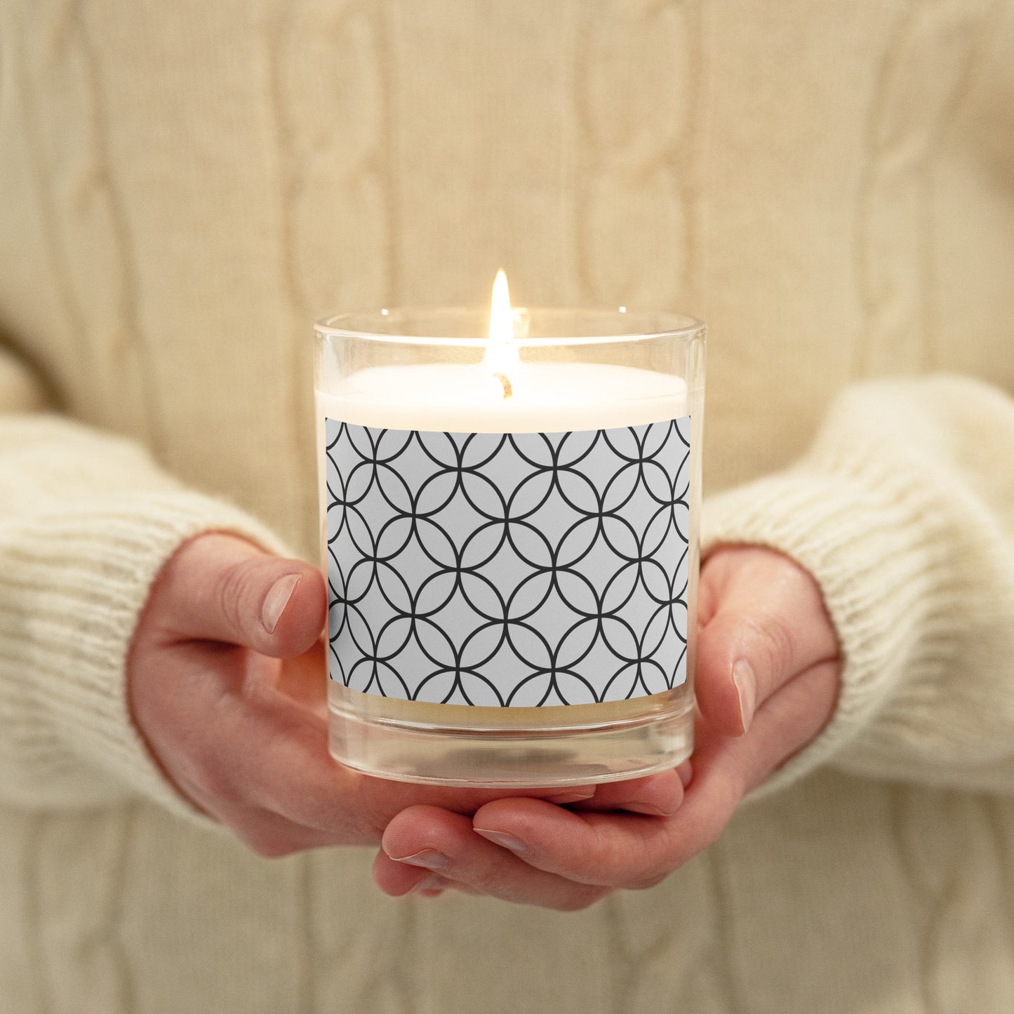 Sacred Geometry Glass jar soy wax candle