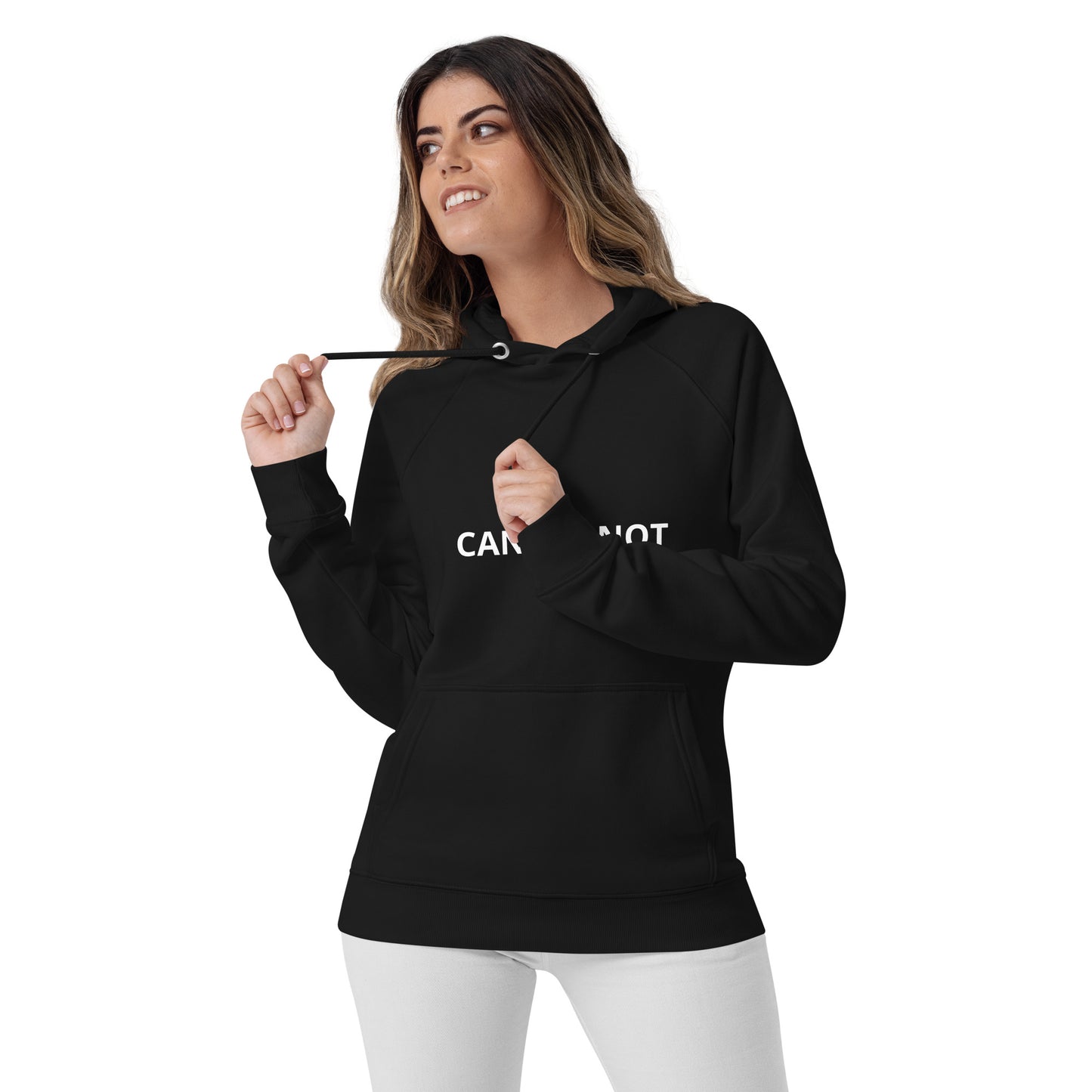 CAN WE NOT Unisex eco raglan hoodie
