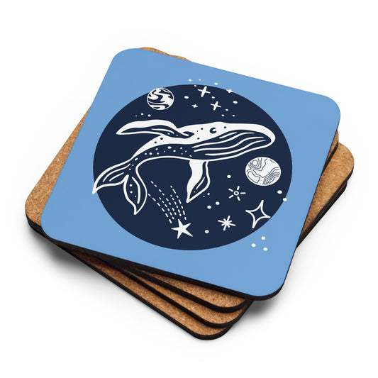 Space Whale Cork-back coaster