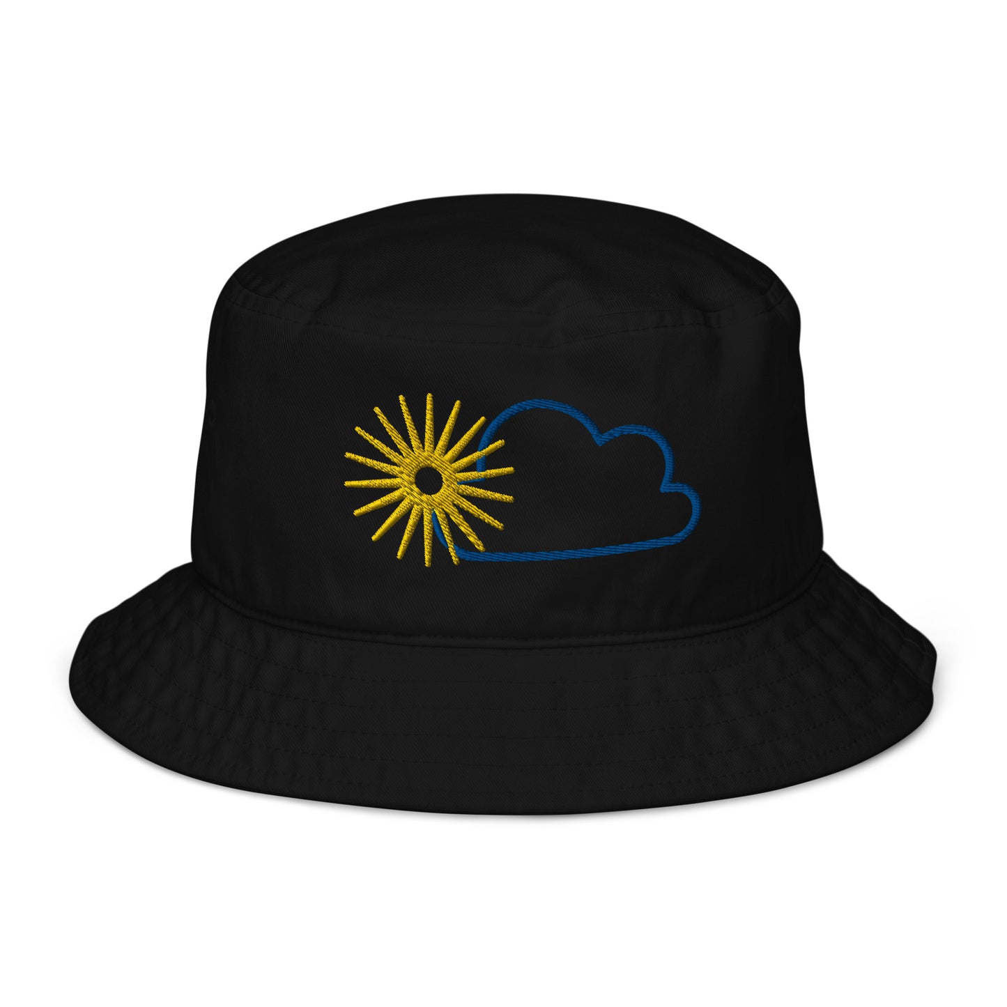 Embroidered Sun and Cloud Organic bucket hat